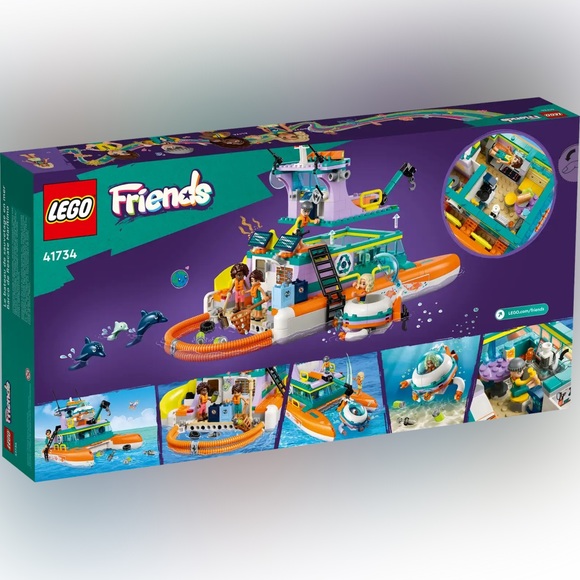 LEGO 41734 Friends Sea Rescue Boat Set Kit 717 Pieces Brand New & Sealed - Picture 2 of 2